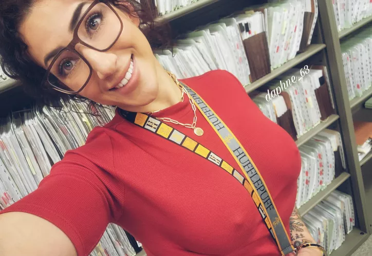 just another braless day at work...keeping office morales high