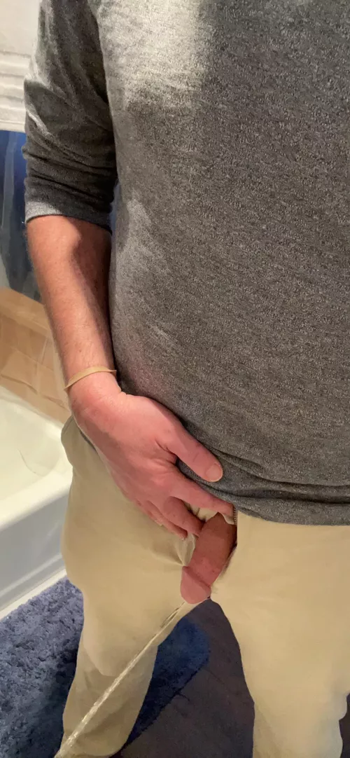 Just hanging my cut cock out to take a piss