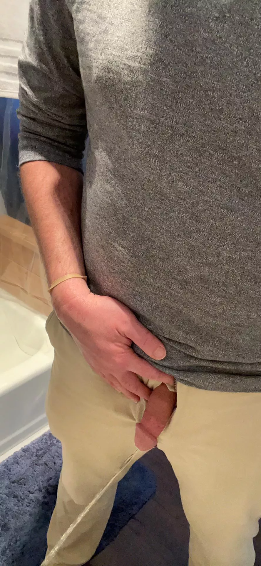 Just hanging my cut cock out to take a piss