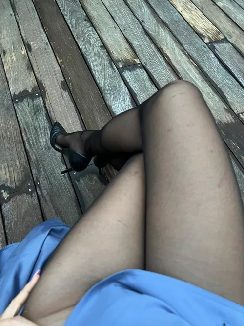 just pantyhose, heels and trench coat and i am ready to hit the town in rain OC