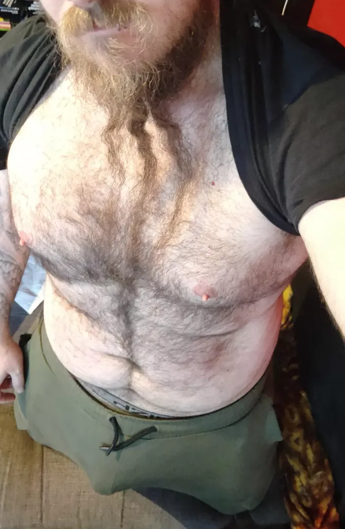 Just unbraided my beard, onwards to the shower. 