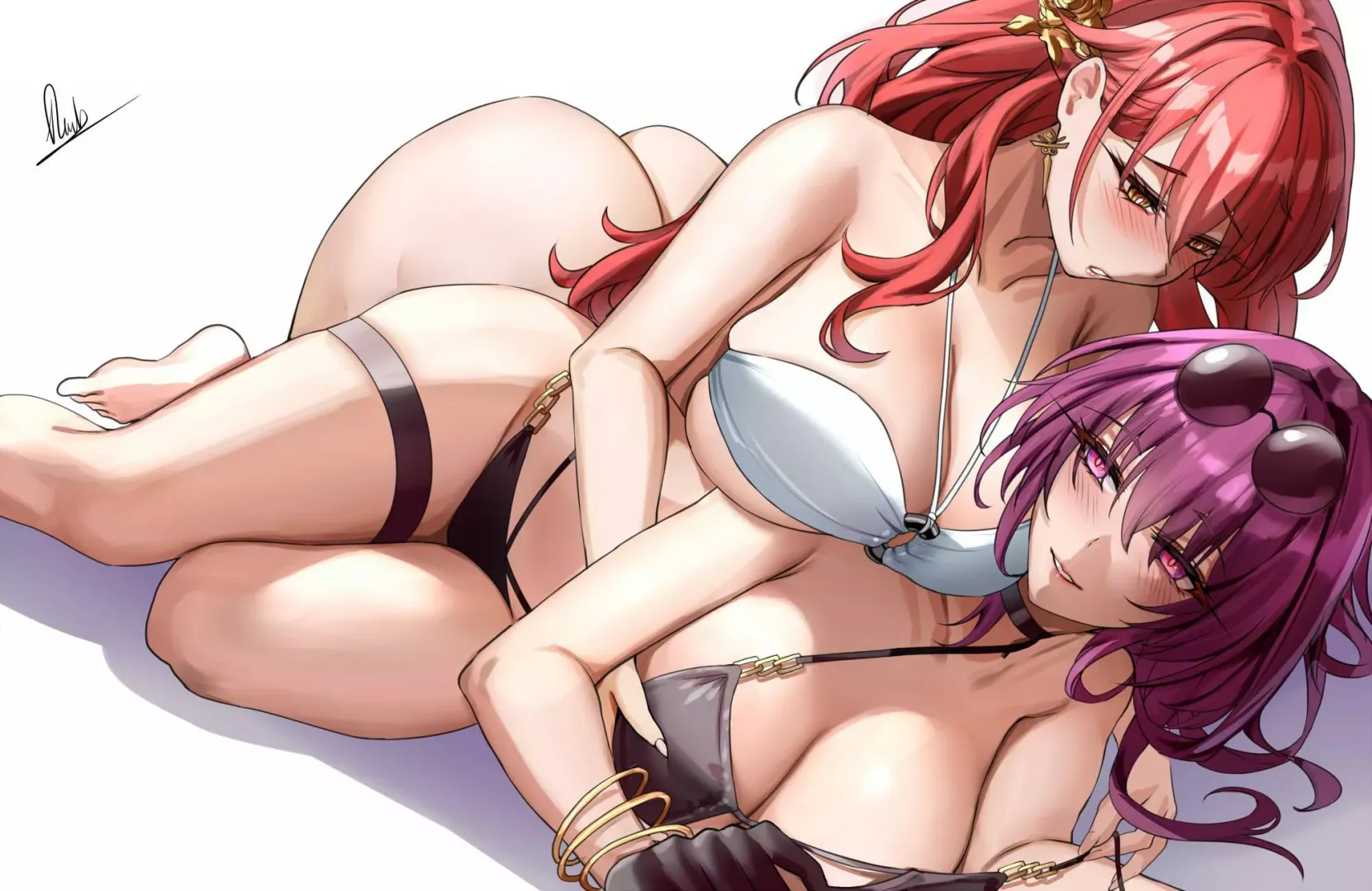 Kafka x Himeko having some skin-ship [Honkai Star Rail]