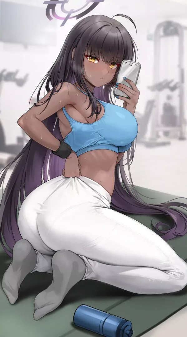 Karin workout selfie (onedream) [Blue Archive]