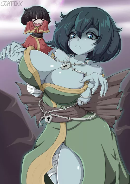 Kasumi is a cute ghost, with massive tits (Goatink)