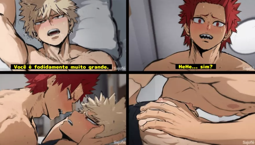Katsuki Bakugou x Eijirou Kirishima - Pt br (Artist/artista: Sajofle)