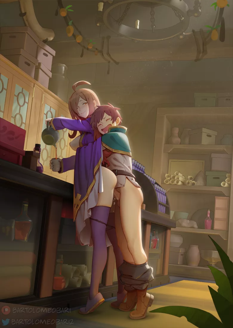 Kazuma gets to feel Wiz