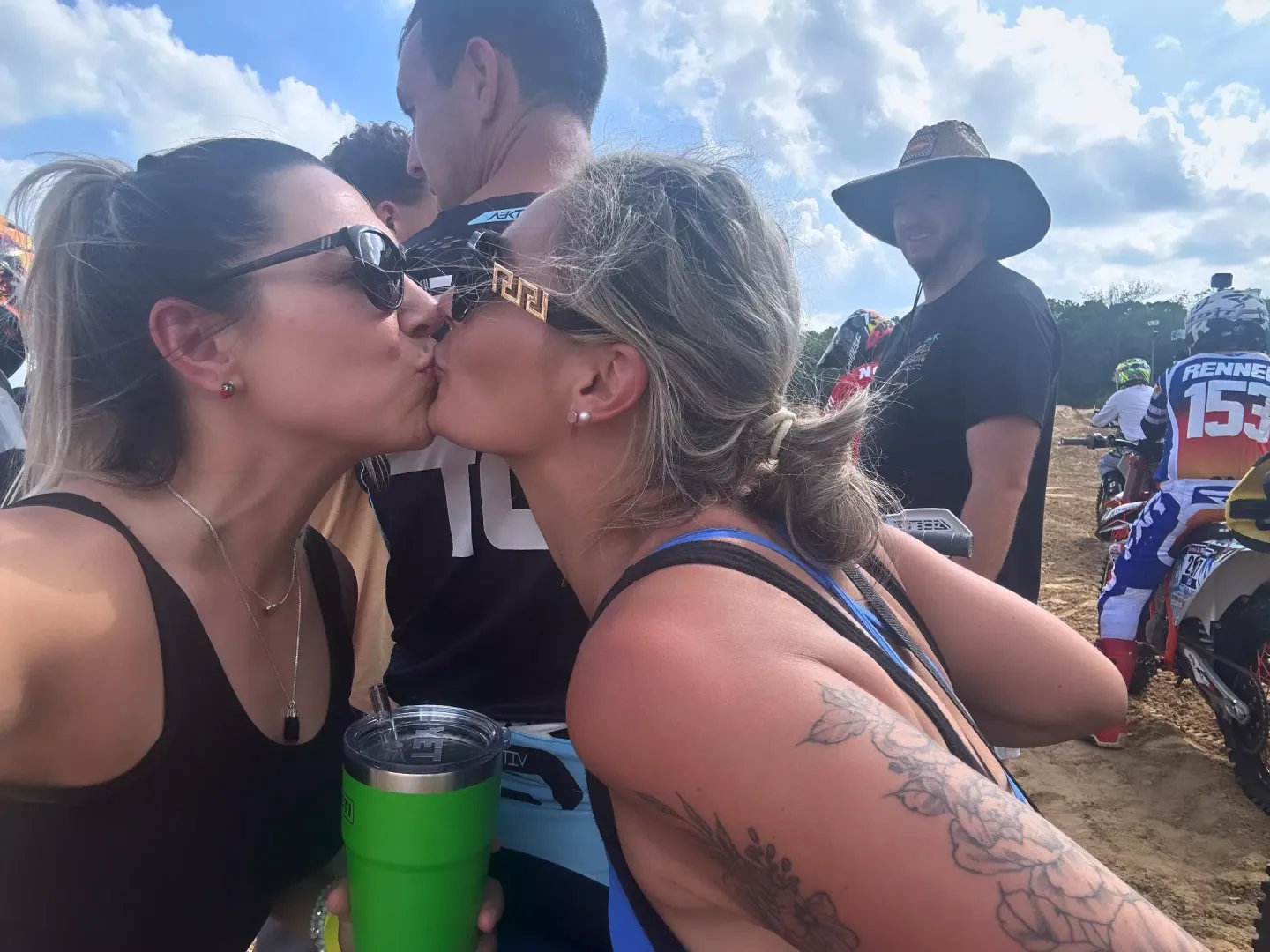 kiss her in public