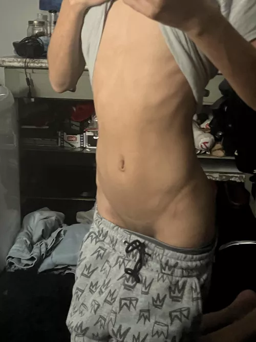 Kiss my tummy?