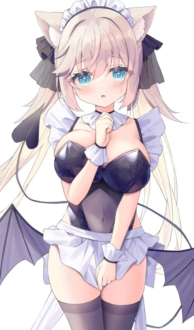 Kitty cosplaying a succubus