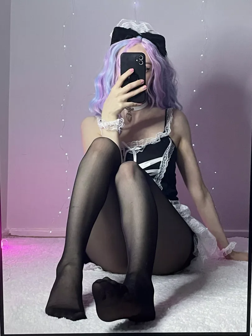 Kitty in black nylons