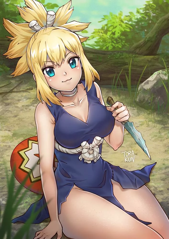 Kohaku ready to go hunting (By torakun) [Dr. Stone]