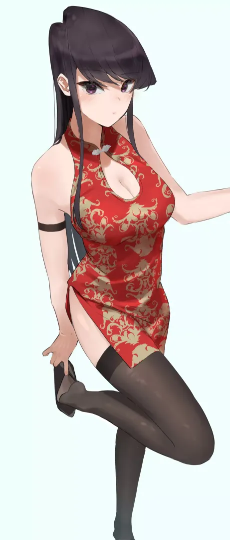 Komi wearing a Chinese dress (By takita) [Komi Can't Communicate]