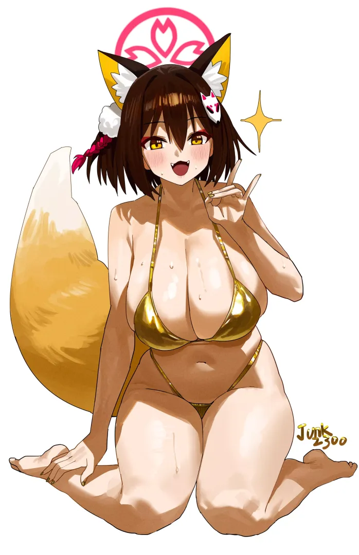 Kuda Izuna in gold bikini [Blue Archive]