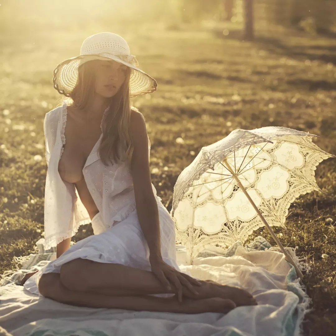 Lady in white.
