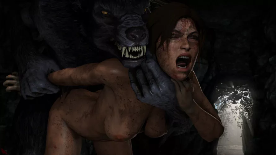 Lara stumbles into the wrong cave (deathhandsfm) [tomb raider]