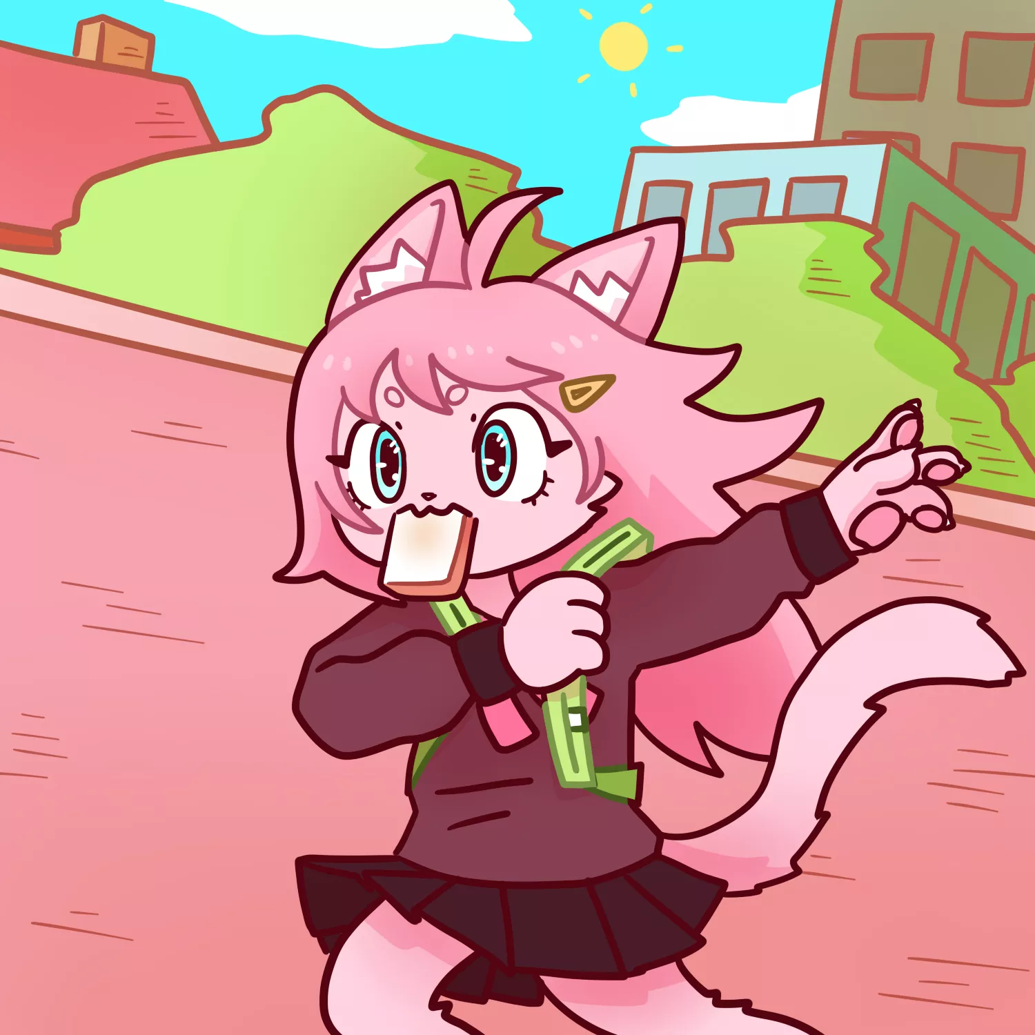 Late for school - art by me @shifugumi