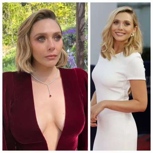 Let's get bi for Elizabeth Olsen, slide your cock between my thick cheeks and fuck em like its her big titties
