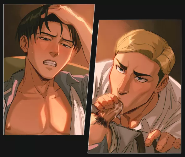 Levi Ackerman x Erwin Smith from Attack on Titan (@sombre_slahc)