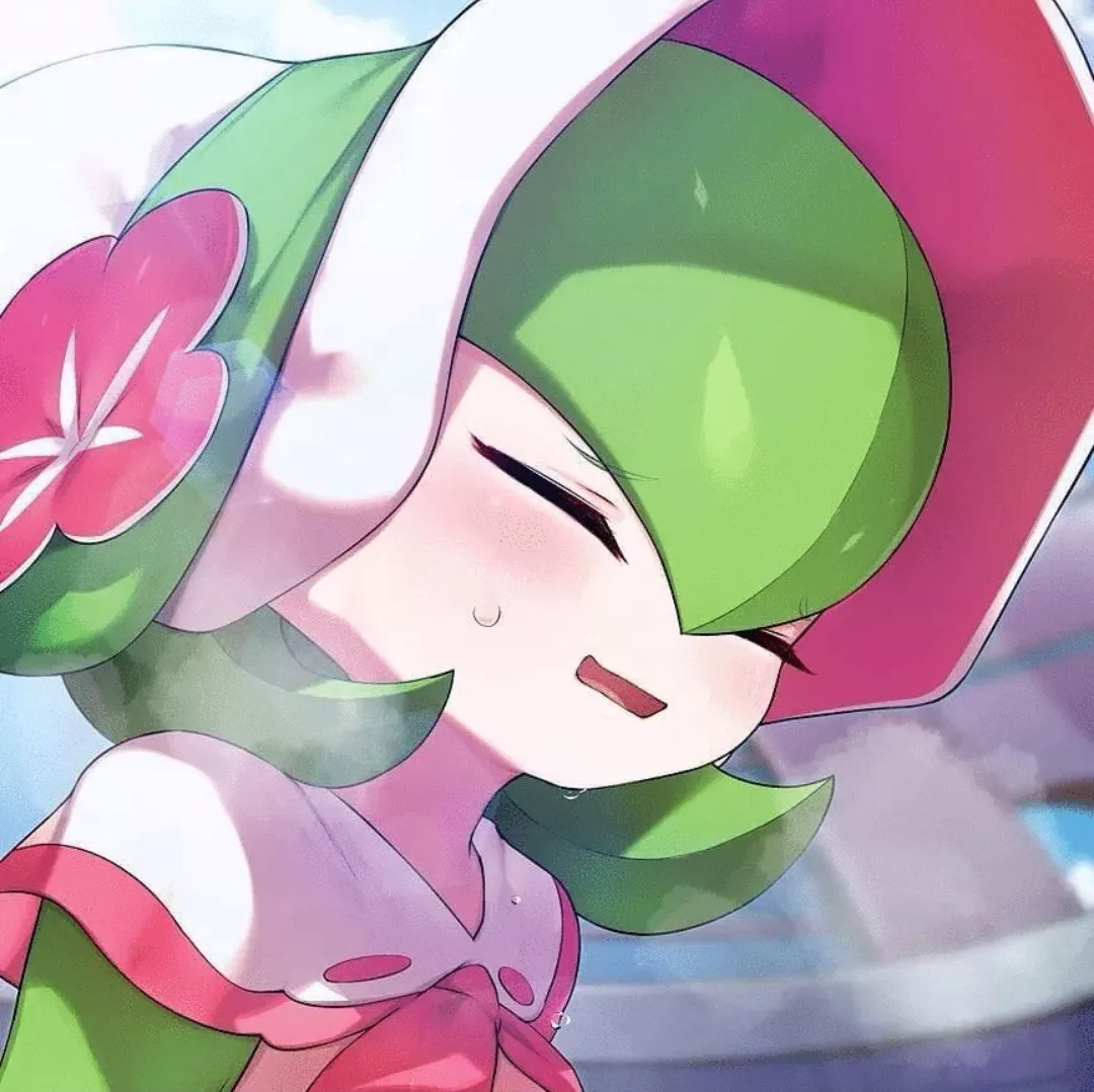 Lf color source: 1girl, pokemon, gardevoir, hat, flower, sweating, looking away, hat, closed eyes, steam, scarf