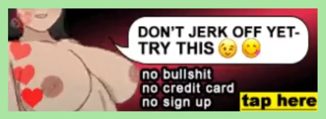 LF Color Source: 1girl, Porn Ad, Rule34.xxx Ad, Animated, Bouncing Breasts, cowgirl position?, riding?, smile, short black hair, heart symbols, black to red gradient background, 