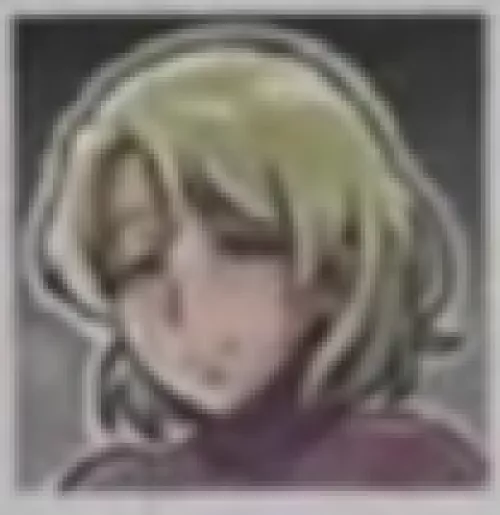 LF Color Source: 1girl, smiling, smile, green hair, closed eyes, clothed, red sweater