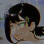 LF Color Source: 1girl, swirling eyes, hairpin, ponytail, smiling, blushing, bangs, head to shoulders image, green eyes