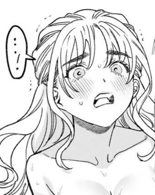 LF Mono Source: 1girl, bangs, close up, collarbone, face, long hair, open mouth, penis awe, raised eyebrows, sidelocks, spoken ellipsis, spoken exclamtion mark, surprised/shocked, sweat, upper teeth, white hair