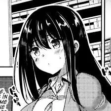 LF mono source: 1girl, black hair, long hair, hair between eyes, blushing