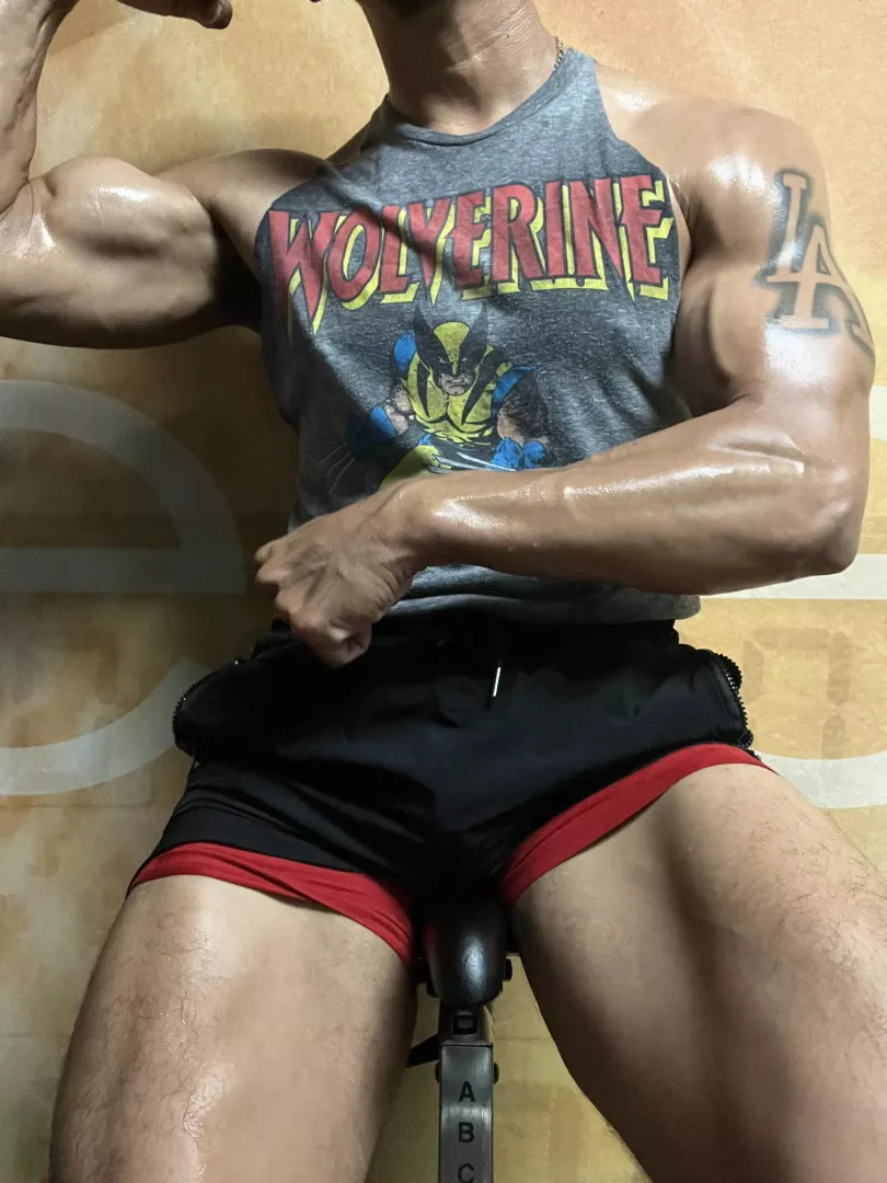 Lick the sweat off my forearm.