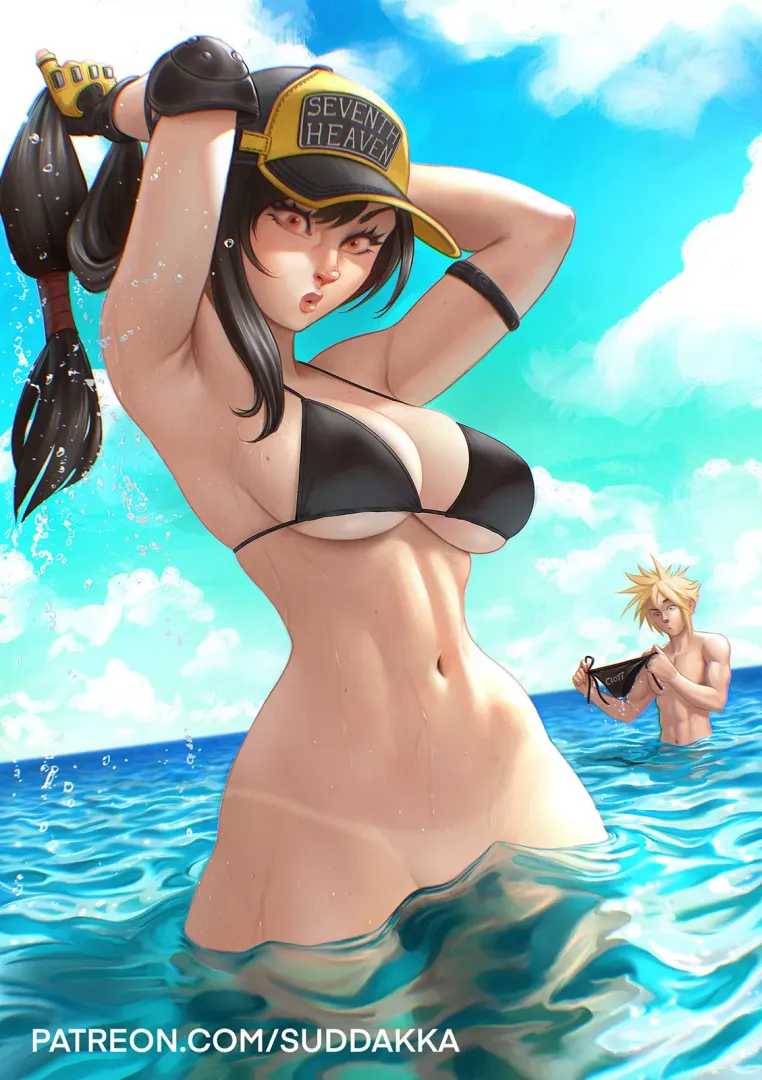 Lifeguard Tifa lost something... (Suddakka) [Final Fantasy 7 Ever Crisis]