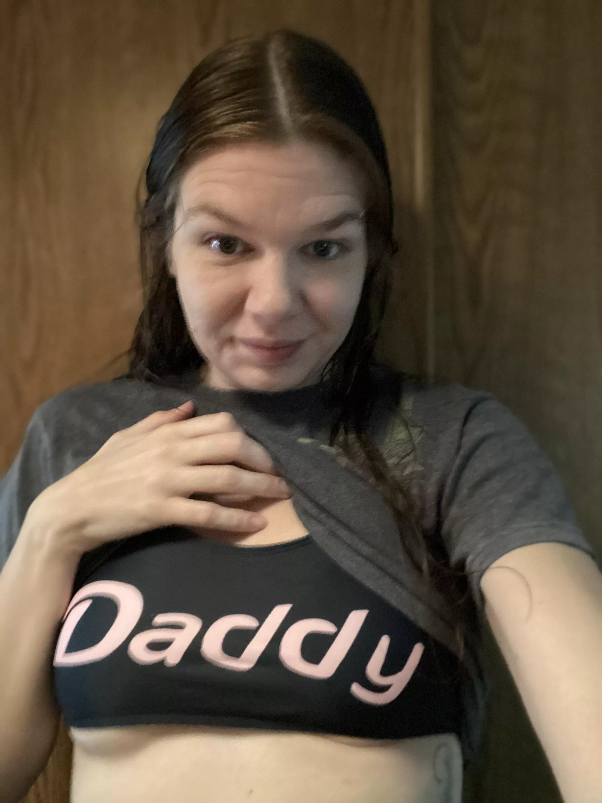 Little bit of under boob with a sexy smirk for you. 😈