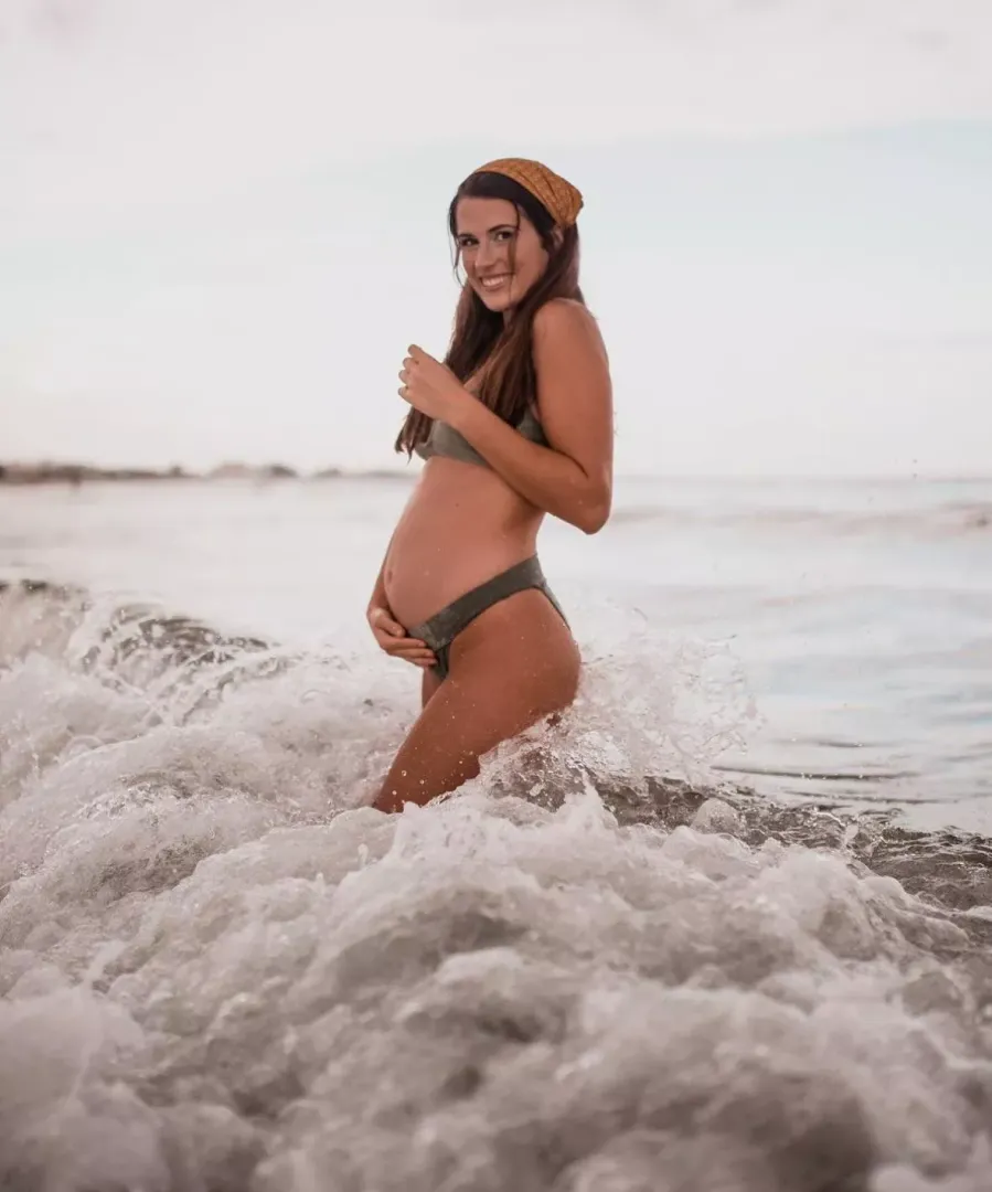 Little bump in a bikini