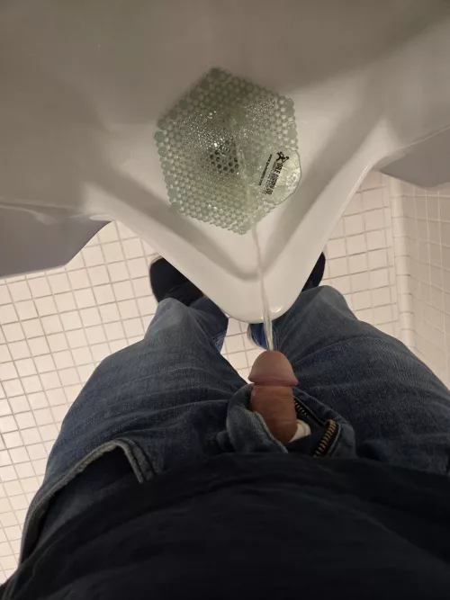 Little peepee at the urinal