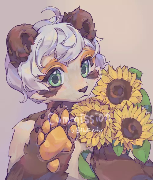 little sunflower panda🌻🐾(COMMISSIONS OPEN