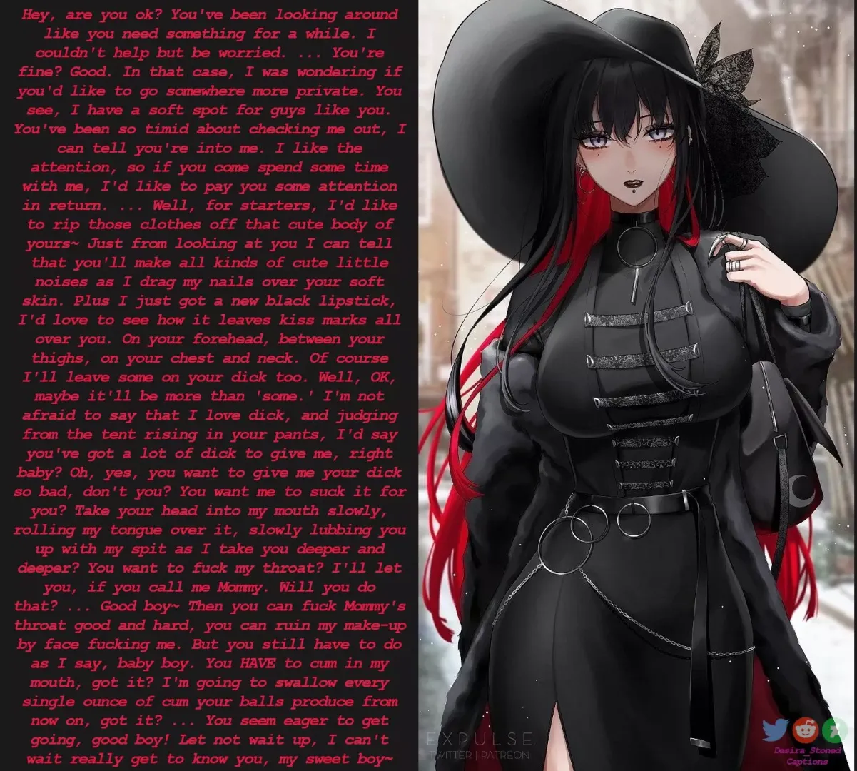 Local Goth Mommy has taken an interest in you. [Goth] [MommyDom] [Kinda Wholesome?] Artist: Expulse (Reupload Post Imgur Purge)