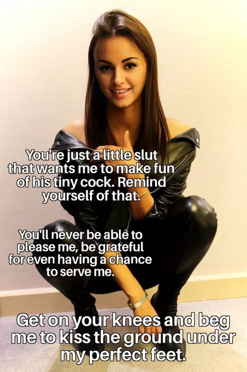 Lock your tiny cock and serve me