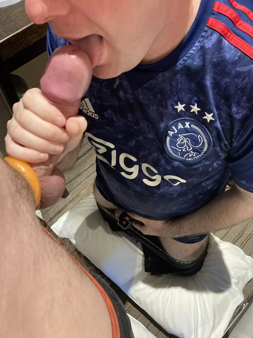 Locked in chastity. Made to suck.