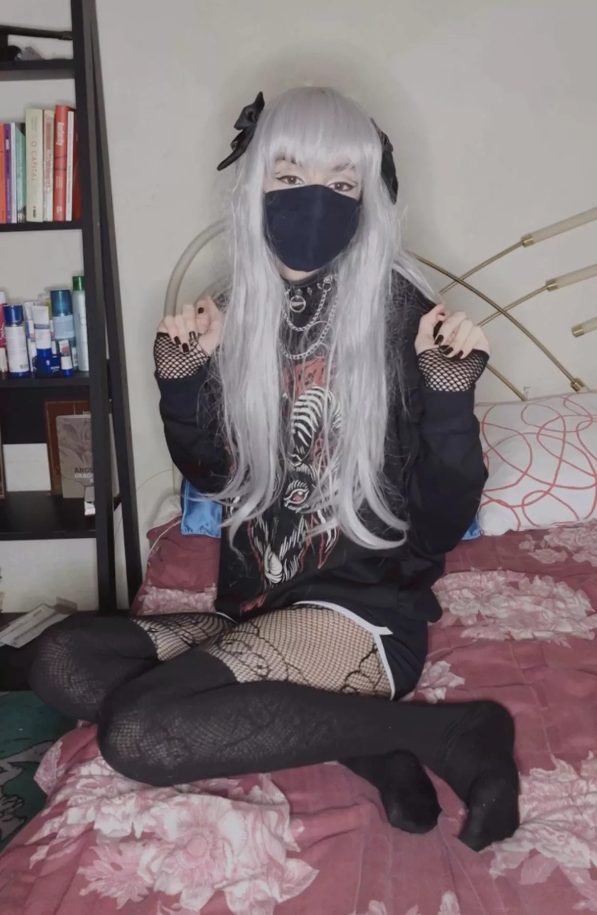 Look at my Kuromi fishnets, aren't they adorable? 🥺