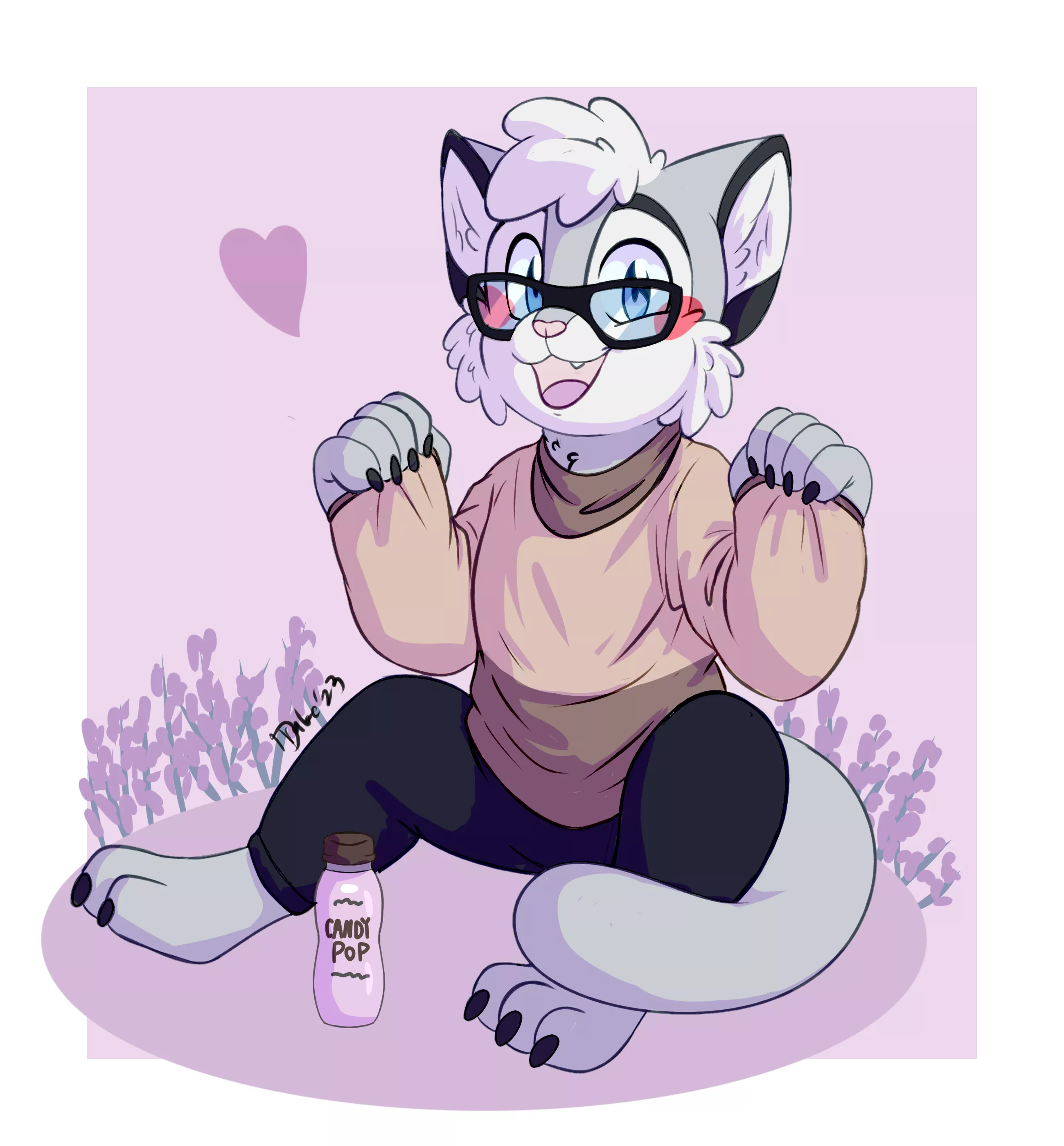 Look, I have lavender and a coffee drink! Yay! // Art by me