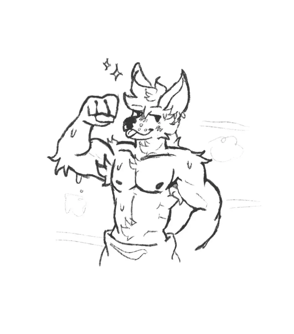 Look who just got out of the shower, finally
