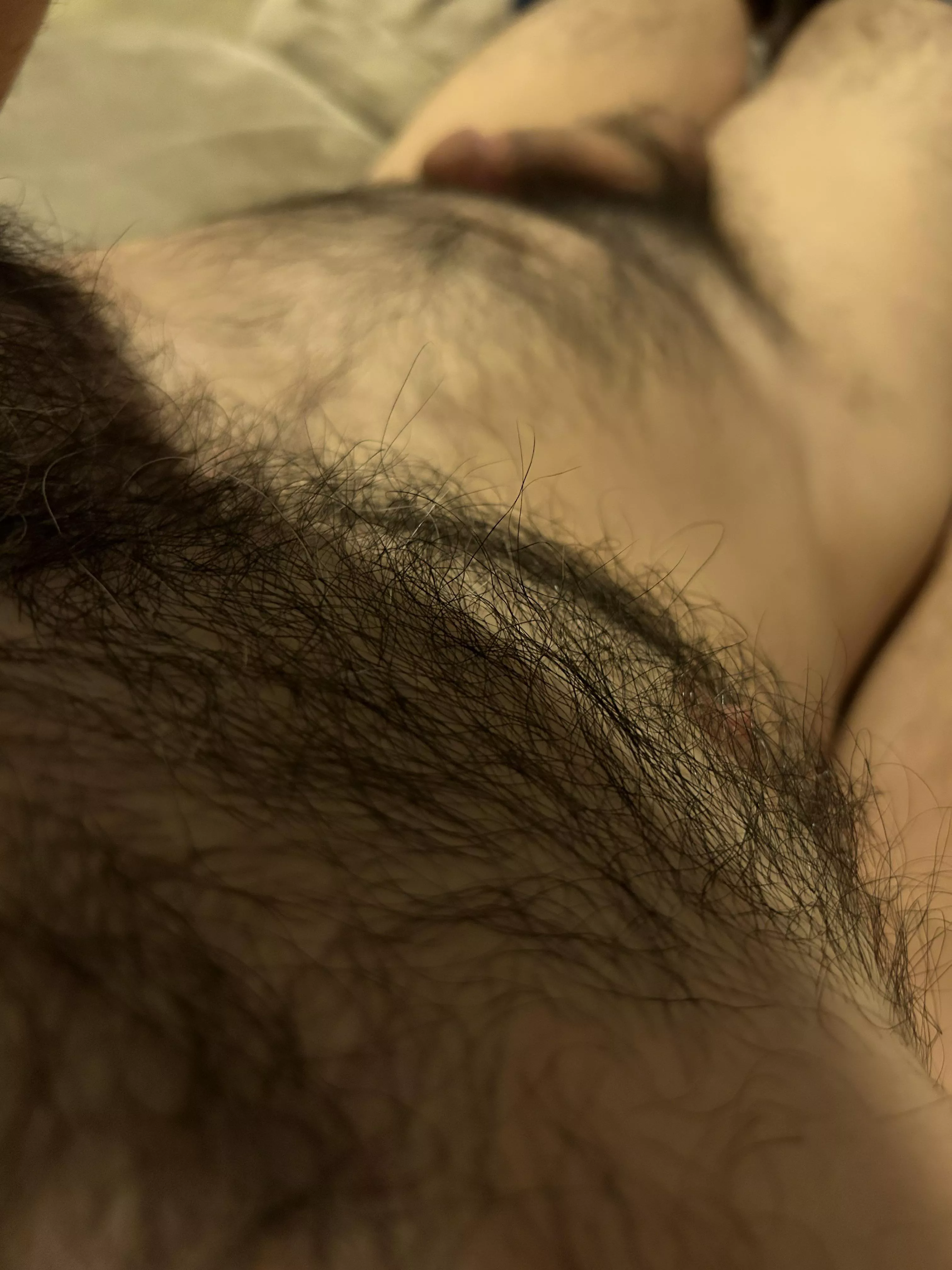 Looking down chest