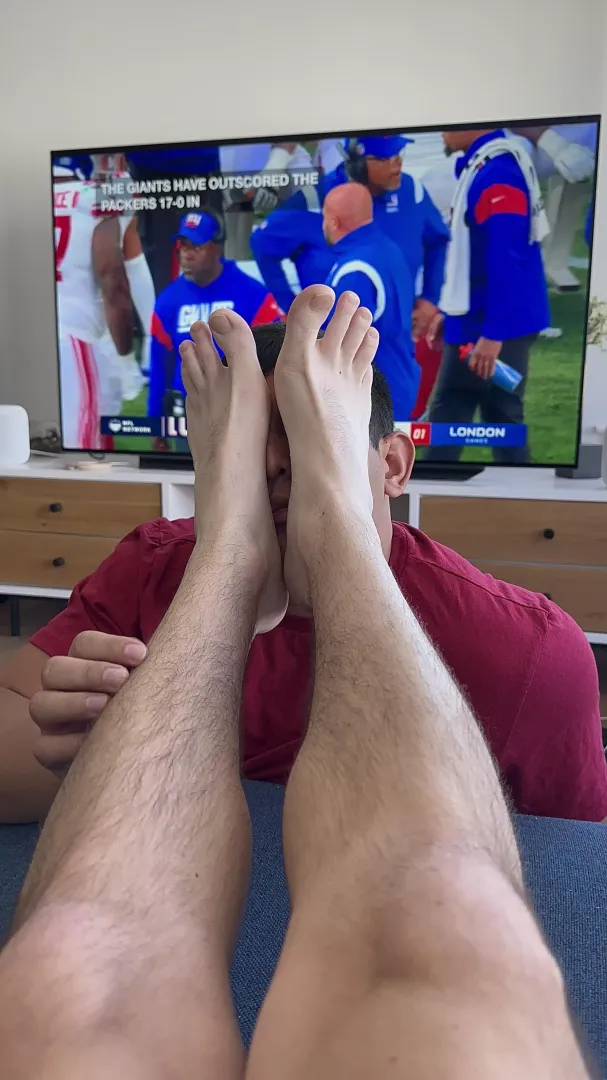 Looks like my bro couldn’t resist my feet 😏 Think I can get my toes in his mouth next week? 😈