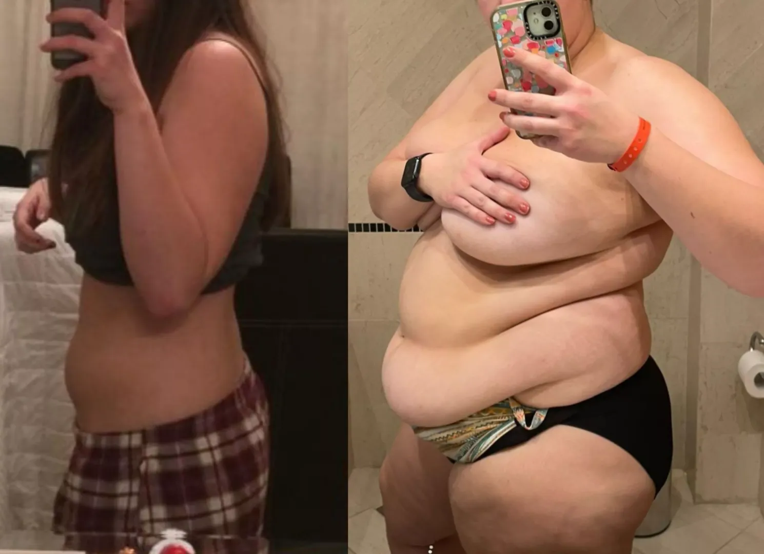 Love seeing how fat my gut has gotten from the side
