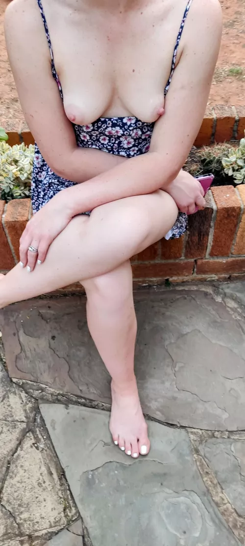 Love showing off my pink nipples to passing cars