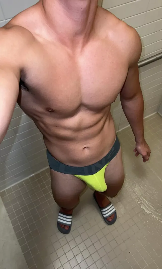 Love the feeling of walking around the locker room in my jock knowing all the guys are looking at me