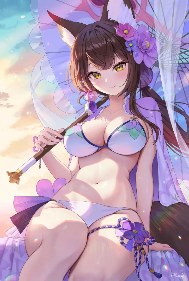 lovely summer Wakamo (@Heart_ki_)[Blue Archive]