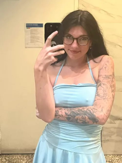 Loving my dress and radiating my confidence