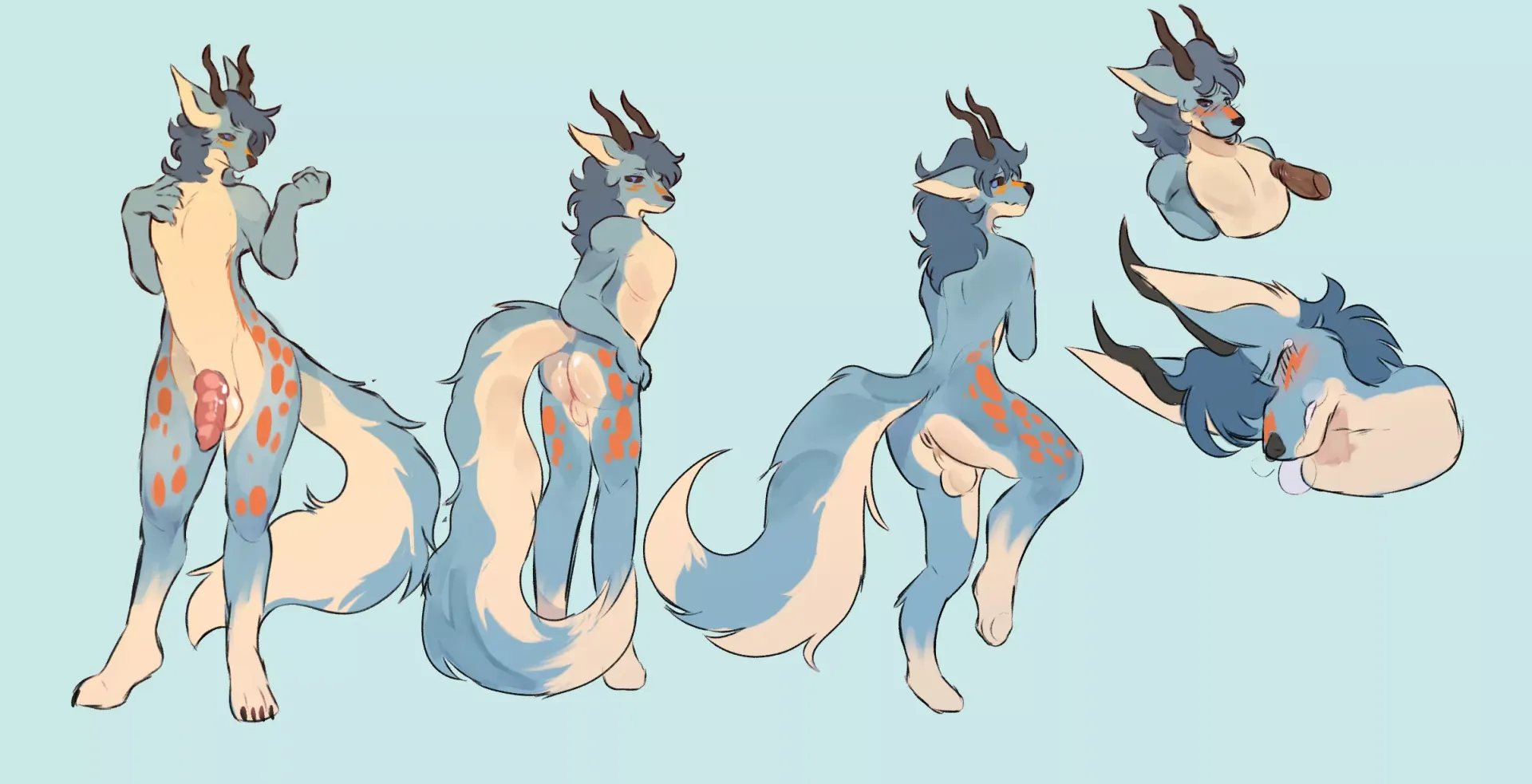 [M] Ref sheet for a shy boi (art by me)