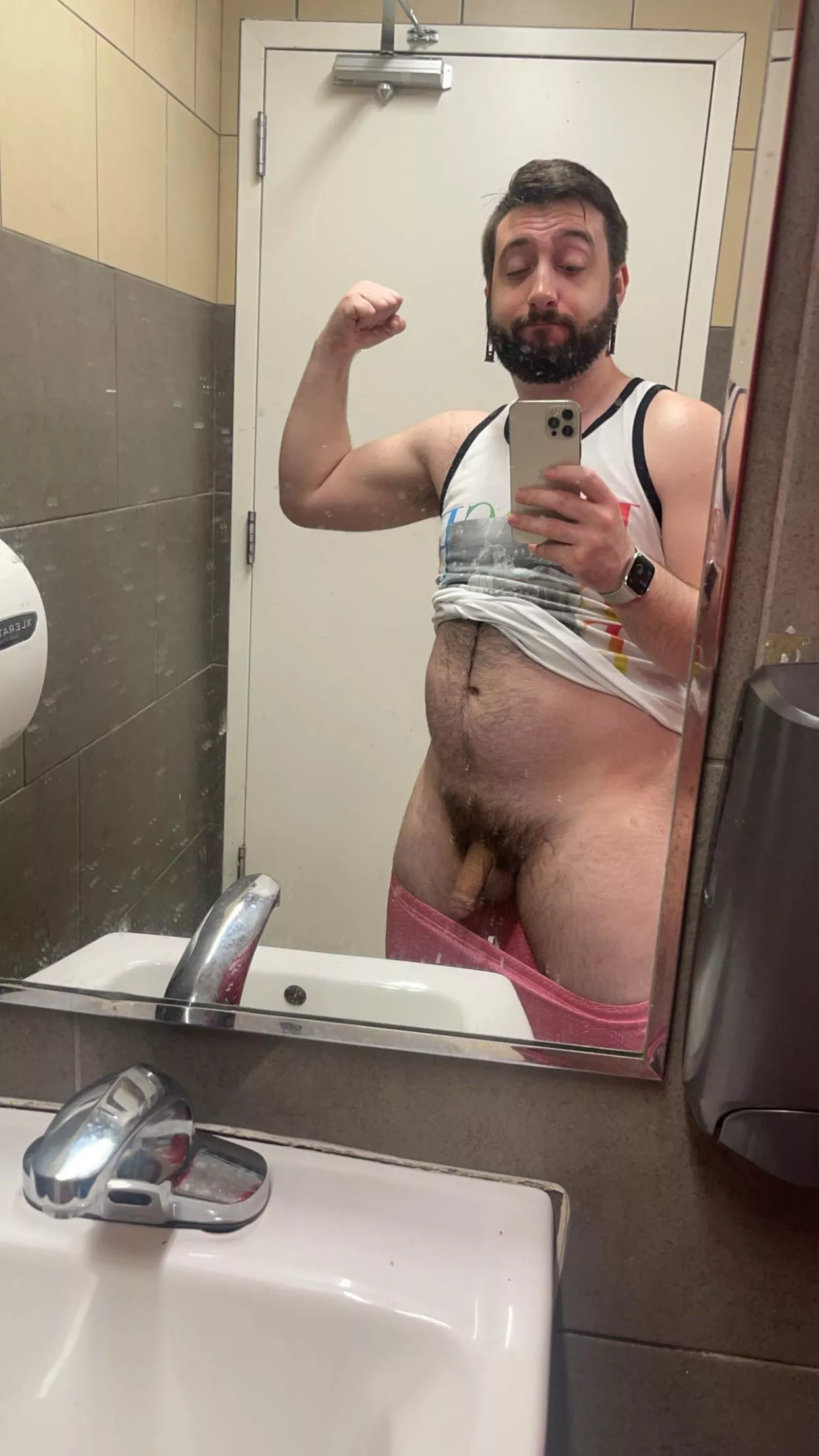 [m25] showing my pits in the 7-11 bathroom after a night of drinking