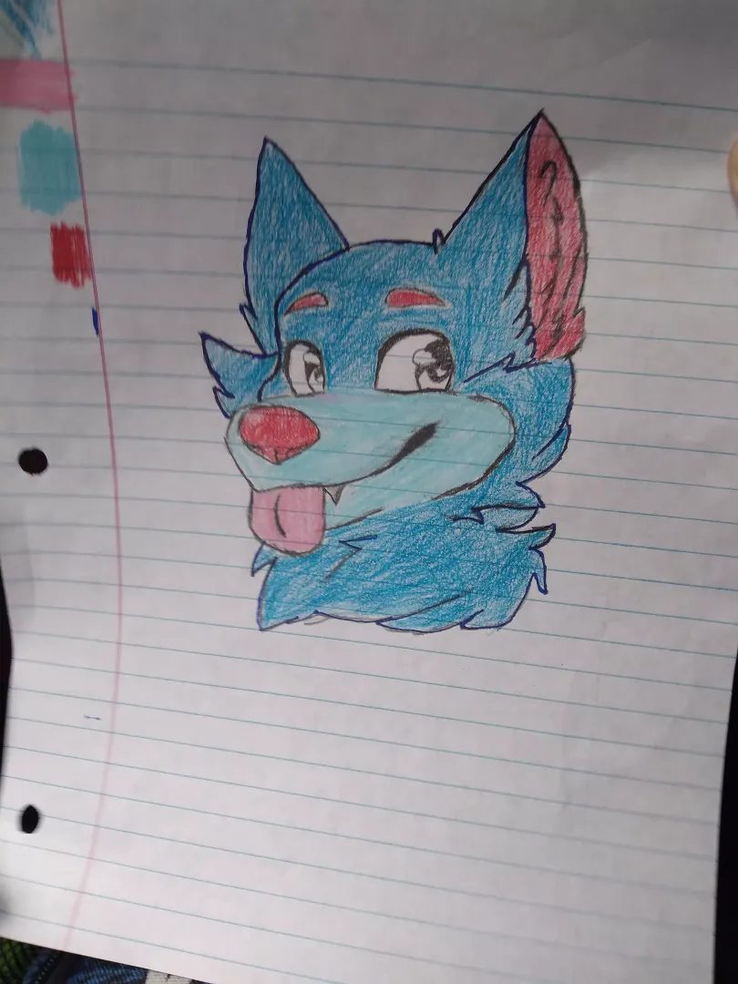 made this lil guy when I was board at school [I took the picture on the bus]